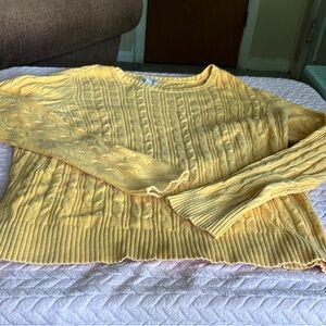 St. John's Bay Yellow Cable Knit Sweater